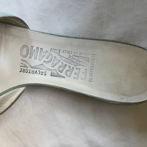 Ferragamo Mules size 8 with baby blue Pony Hair - Picture 4 of 5